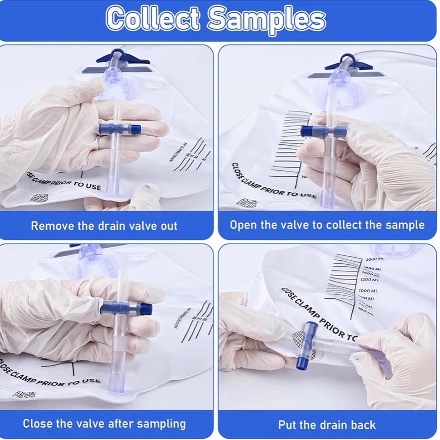 2000Ml Catheter Bags for Men and Women 3 Pack Professional Urinary Drainage Bags