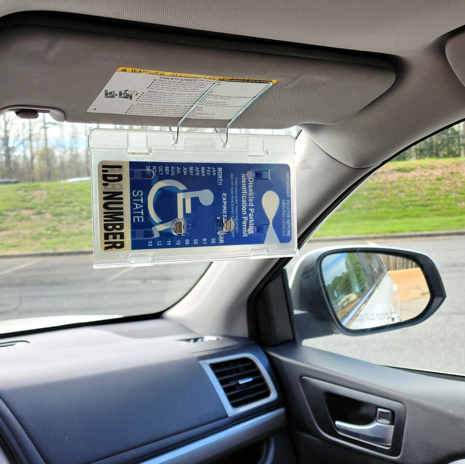 Visortag® Horizontal – Best Handicap Placard Holder & Protector- Easy ON & OFF