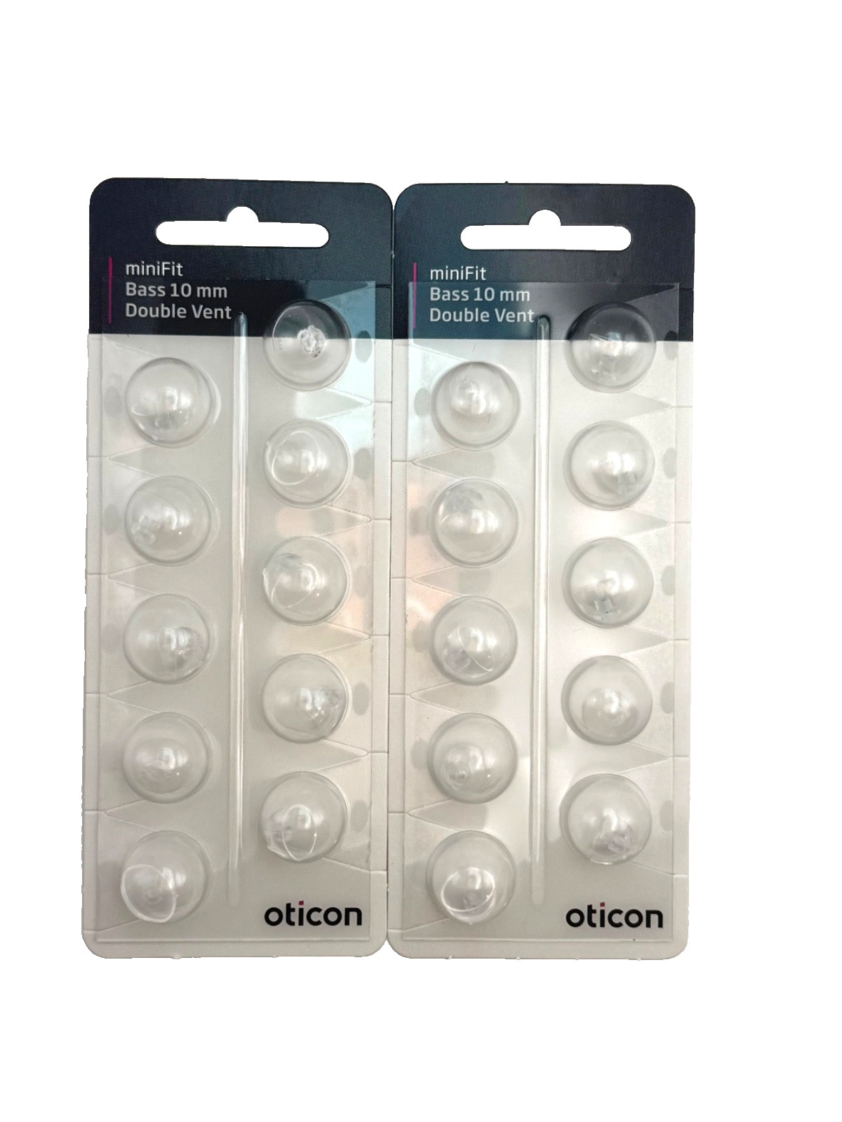 Oticon – MiniFit Bass 10mm Double Vent Domes | Genuine Product | 2 Pk