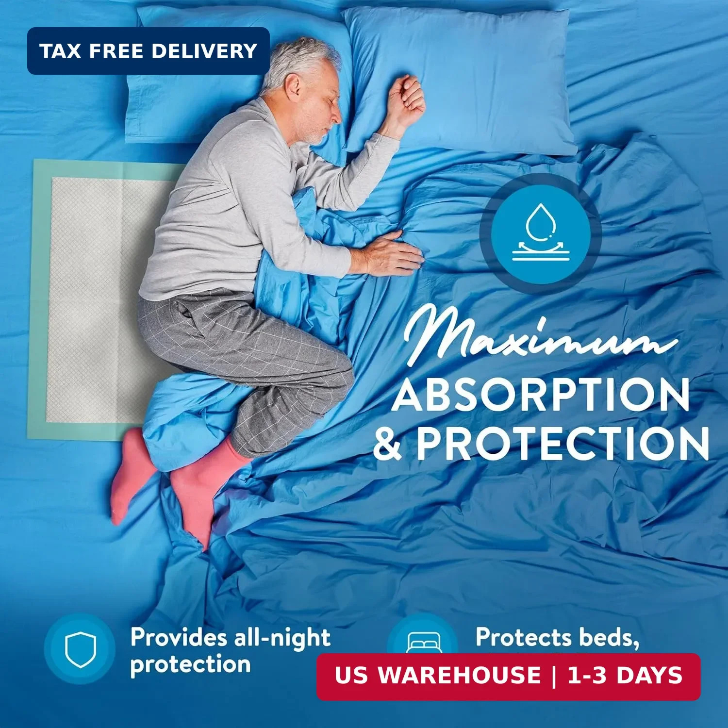 Inspire Super Absorbent Disposable Bed Pads for Chronic Incontinence Ultra Thick