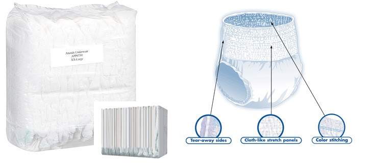 ATTENDS Pull on Disposable Underwear Diaper Pant TEAR-AWAY SIDES CLEARANCE APV