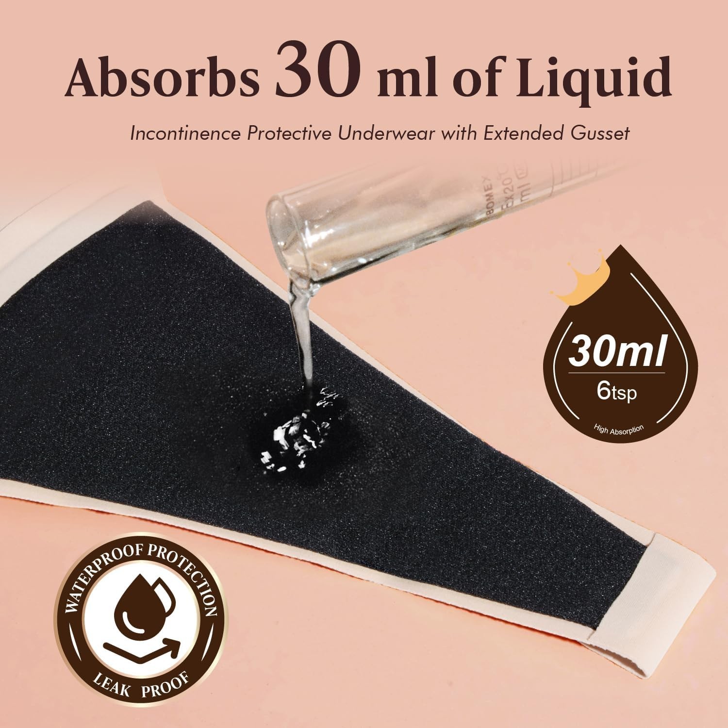 6 Pack Large AIRCUTE Urine Incontinence Underwear Panties for Women Leak Proof
