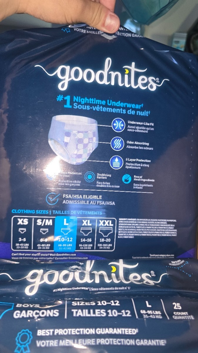 Goodnites Bedwetting Underwear for Boys, L (68-95 lbs), 75 Count (3X 25 Count)