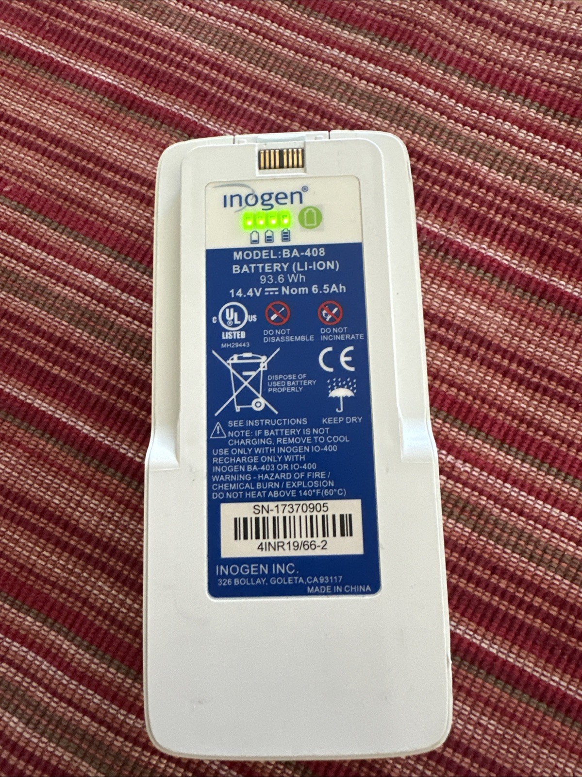 Inogen G4 BA408 extended Battery for Oxygo FIT & Inogen G4 Oxygen Fully TESTED