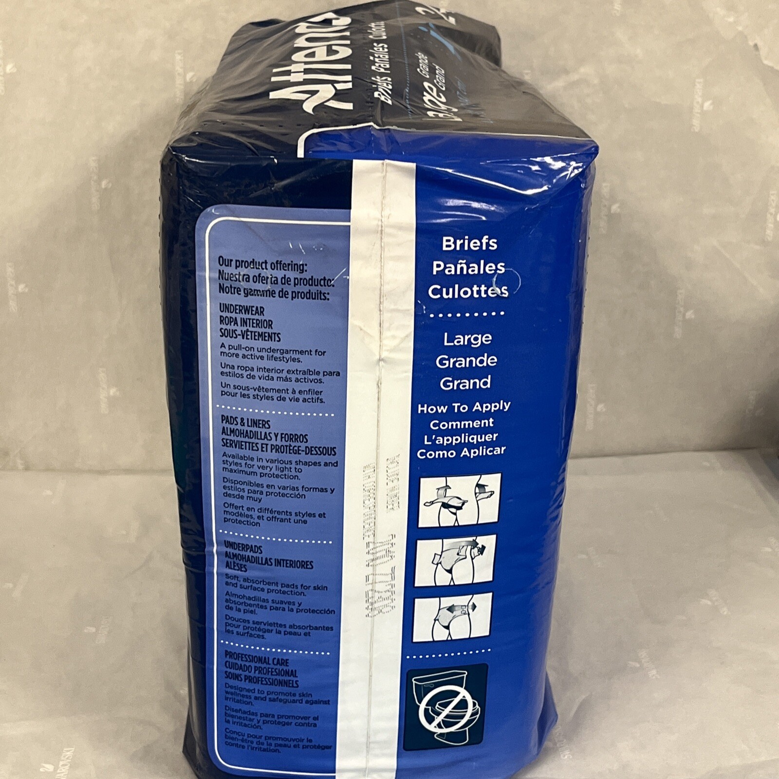 Attends #DDA30 Briefs, Large, 44″-58″ – pack of 24