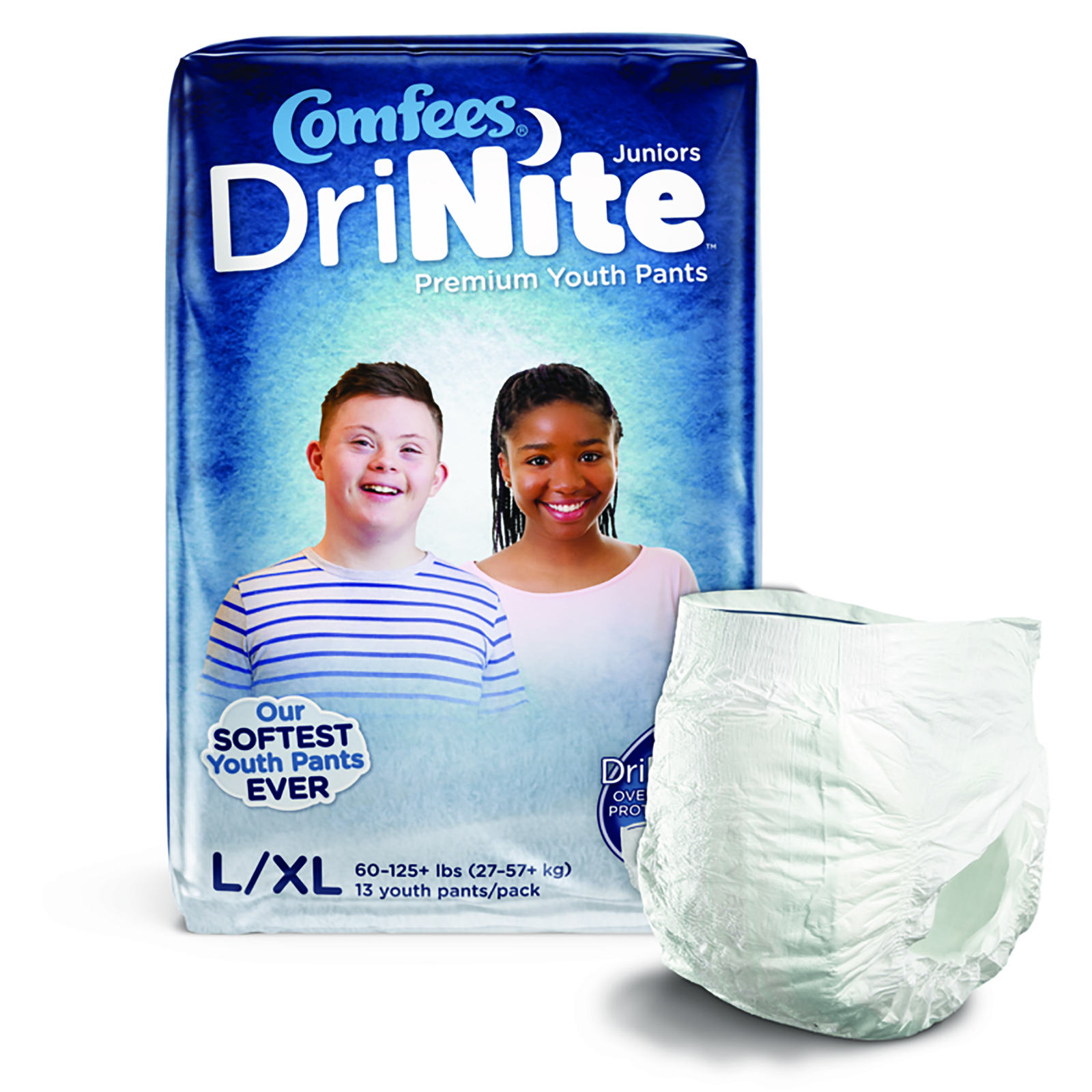 Comfees DriNite Juniors Youth Youth Absorbent Underwear Large / X-Large 70 to