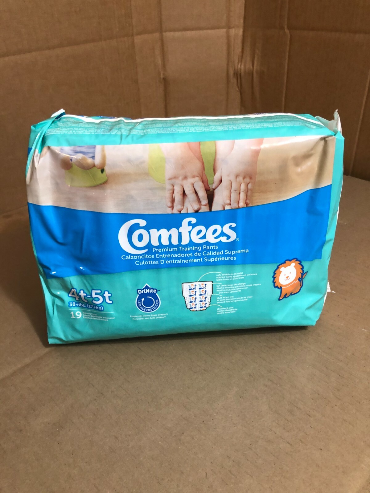 COMFEES PREMIUM TRAINING PANTS 4t-5t-38+LBS, 19 COUNT