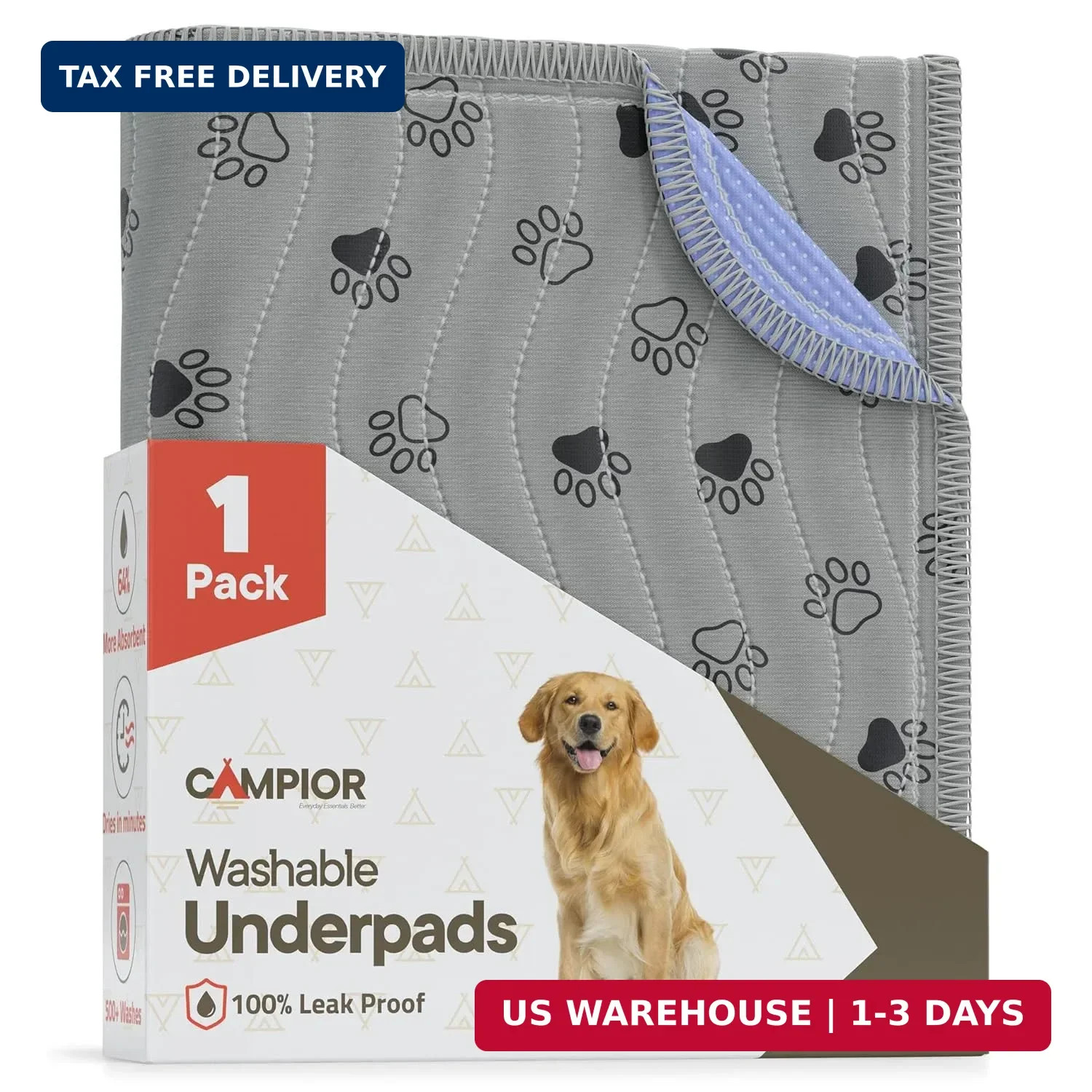 Washable Underpads 34″x36″ ( Pack of 1) – Reusable Waterproof Bed Pads for Pets,