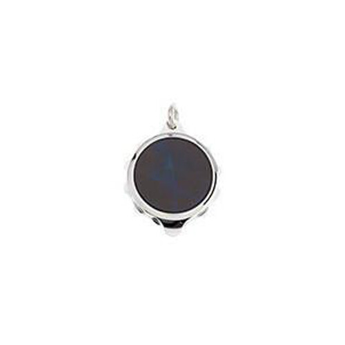 SOS Talisman Chrome Plated Blue Pendant & Chain