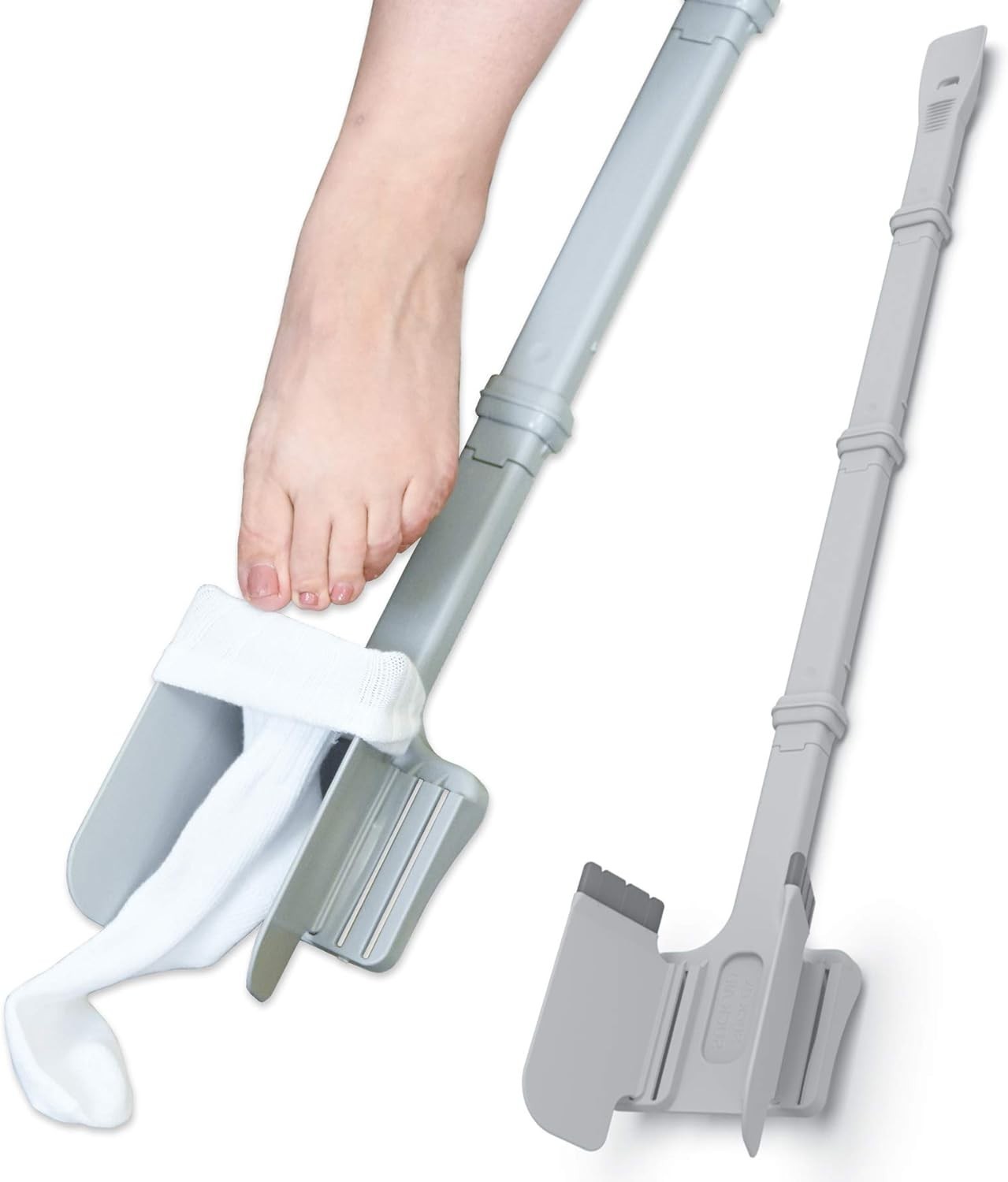 Sock Ox Adjustable Aid with Long Handle Shoe Horn – Effortless Dressing Solution