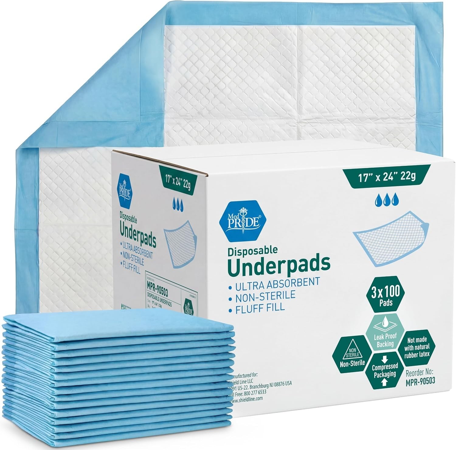 Thick Disposable Underpads | 17” x 24” – Ideal for Incontinence & Pet Training
