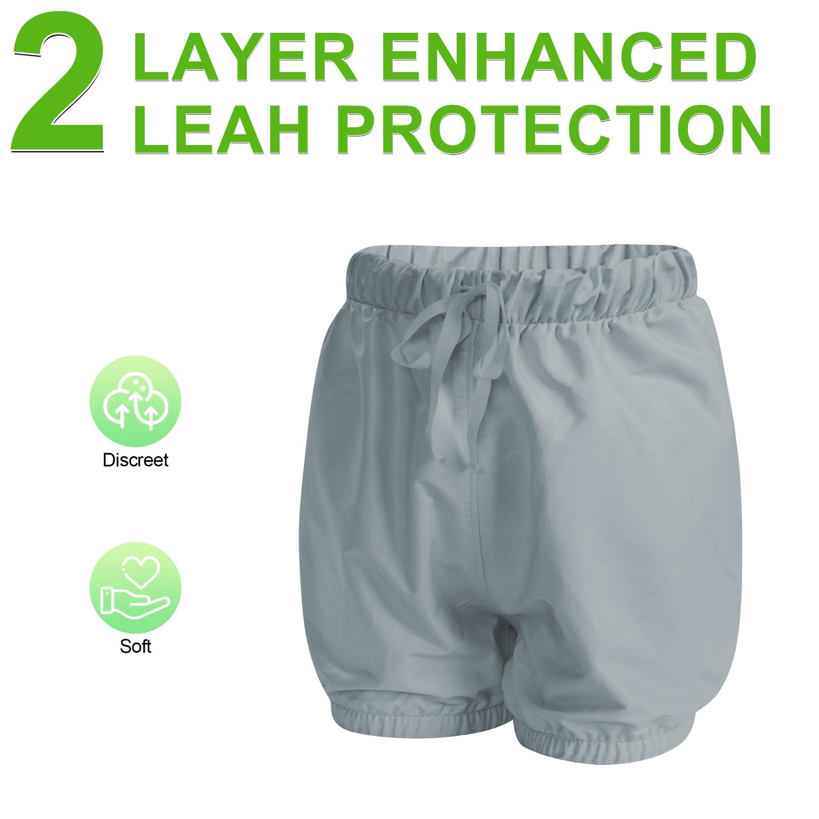 Adult Plastic Pants Waterproof Diaper Cover Reusable Leak Proof XL Gray