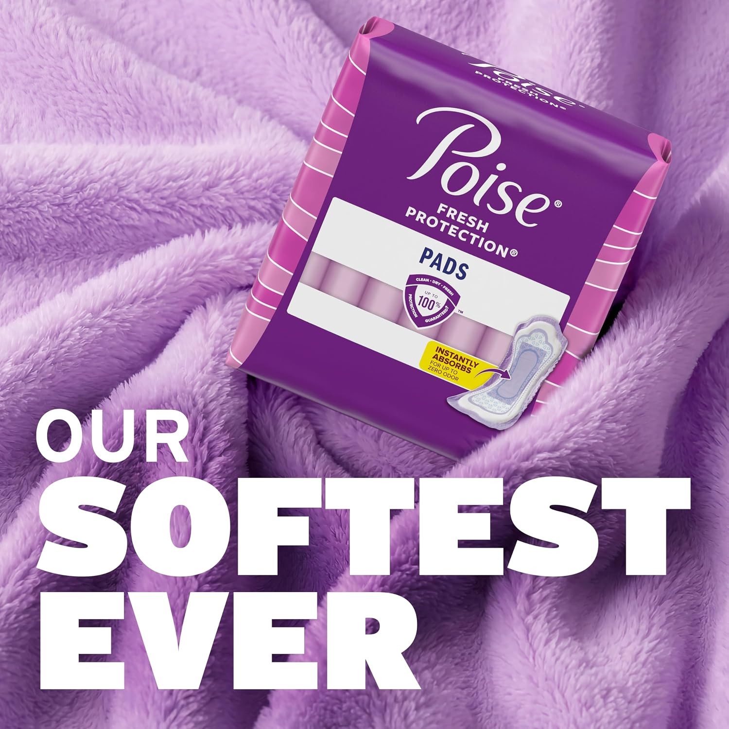 Women’s Poise Incontinence Pads Ultimate Absorbency 52 Count Regular Size