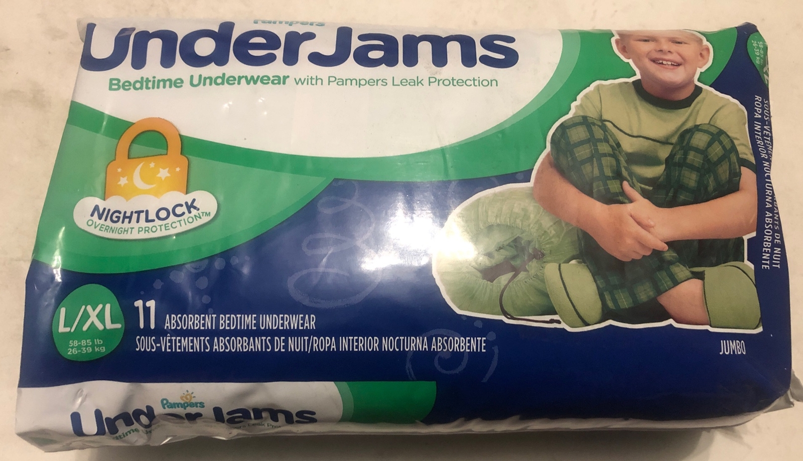 (2) L/XL Pampers UnderJams Bedtime Underwear 11 Pack Boys Bedwetting ~22pc TOTAL