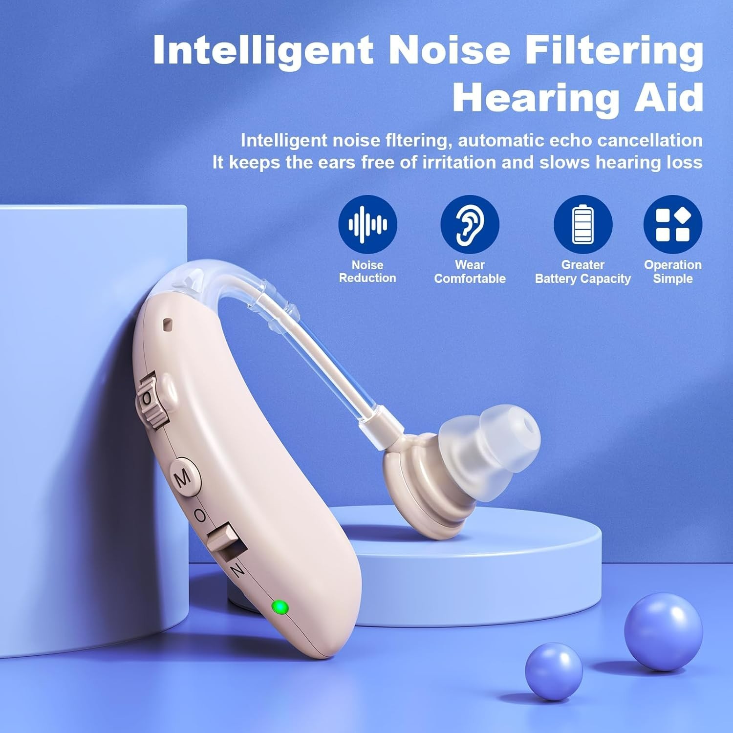 Lightweight Behind-the-Ear Hearing Amplifiers with Volume Control for Seniors