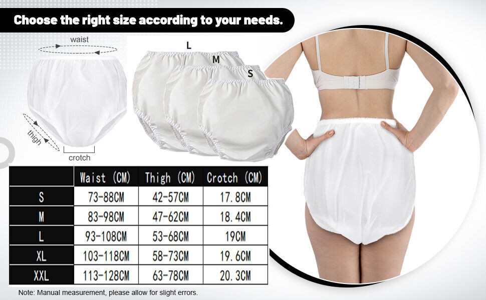 Adult Diaper Cover Waterproof Diaper Pants Leakage EVA Washable Elderly 2PCS