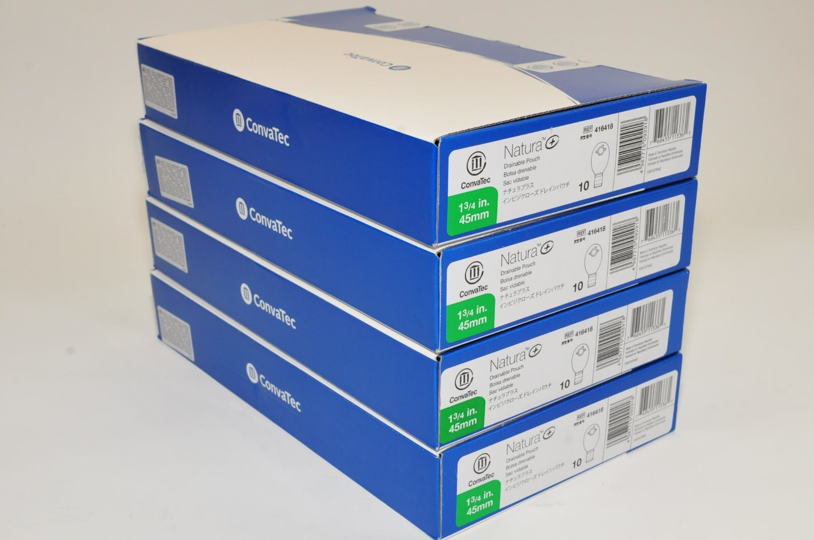 4-Boxes ConvaTec 416418 Natura Drainable Pouches 1-3/4 in. (45mm)Flange Total 40