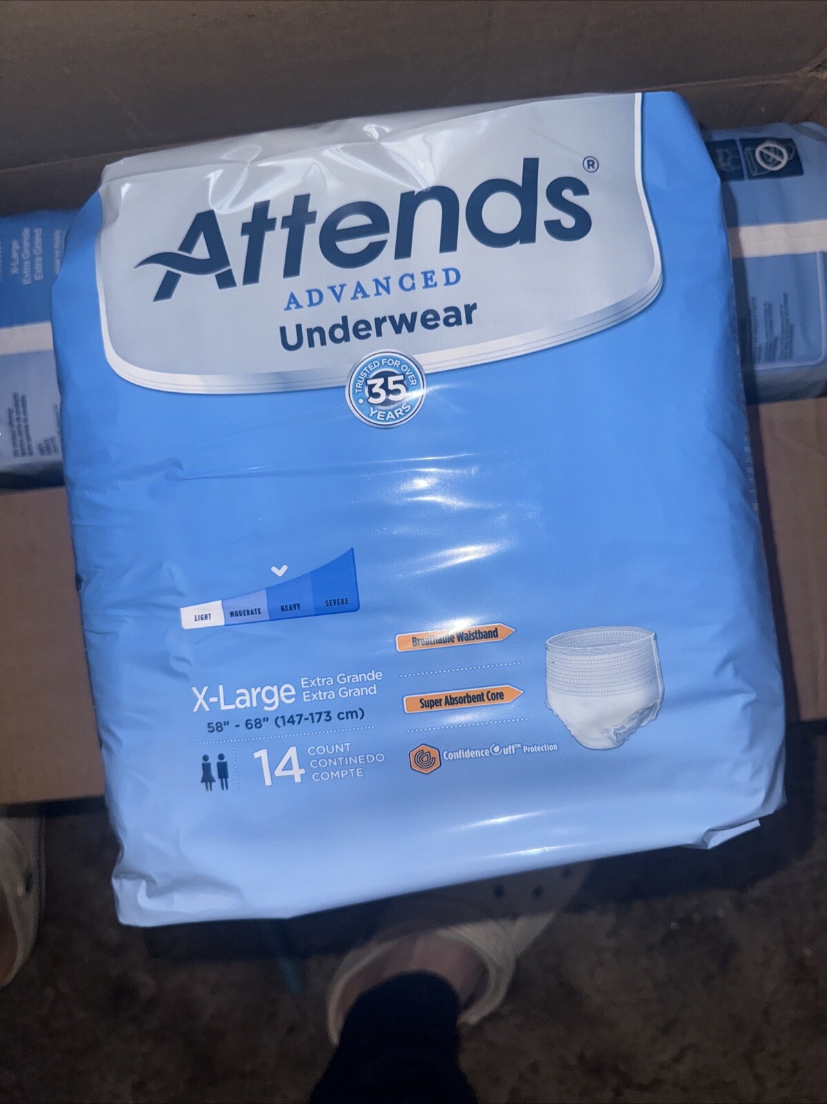 11 UNOPENED PACKSOf Attends XL adult Diapers(154 Total)
