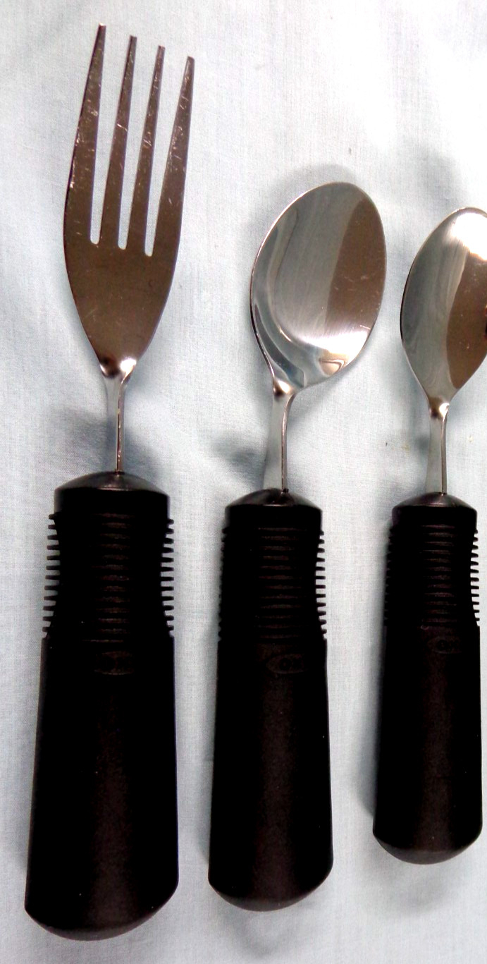 OXO Good Grips 5 Pc Set Big Silverware Bendable Weighted For Disability