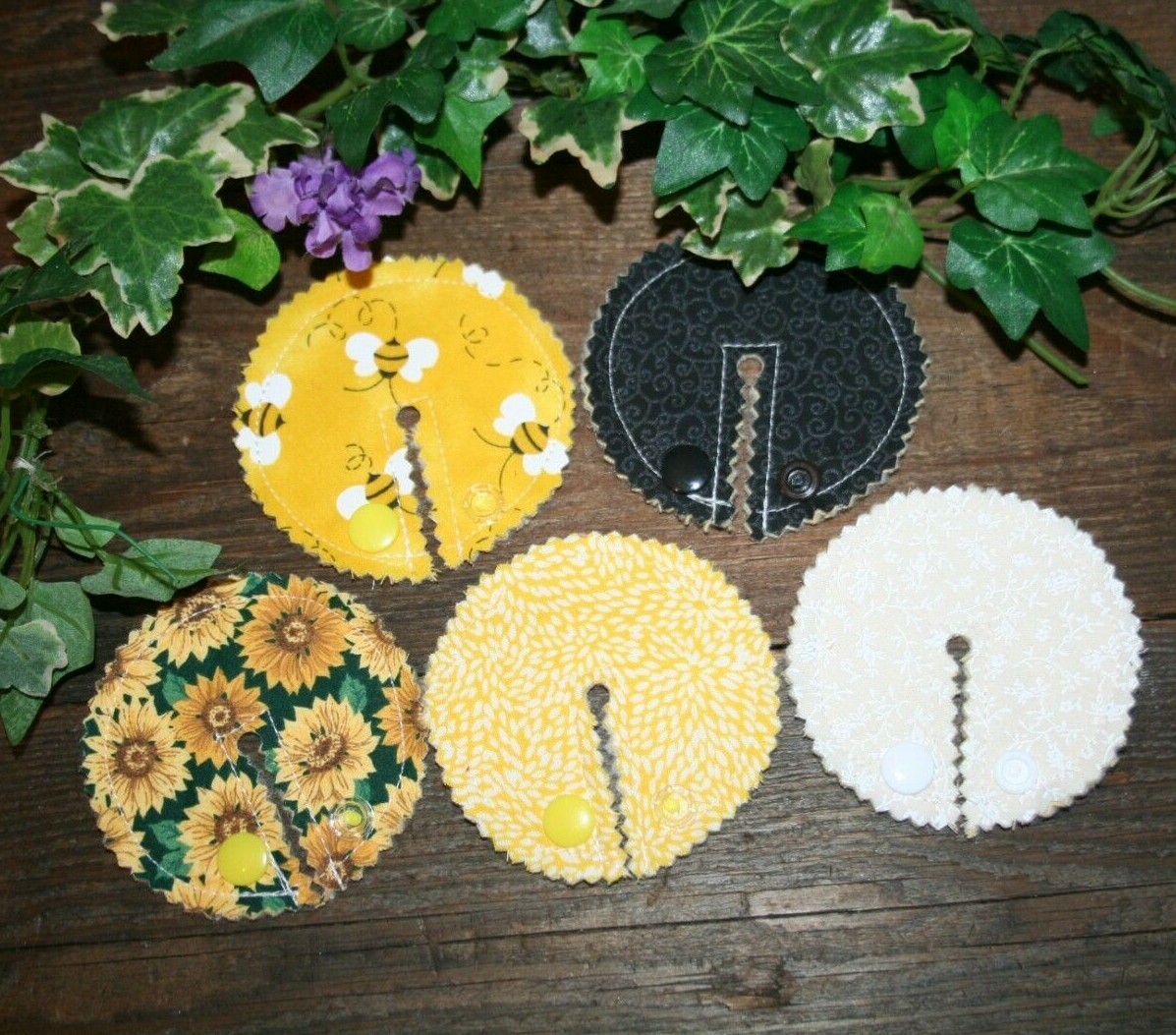 3.25 Inch Pads G-tube pads, Bumble Bees set of 5