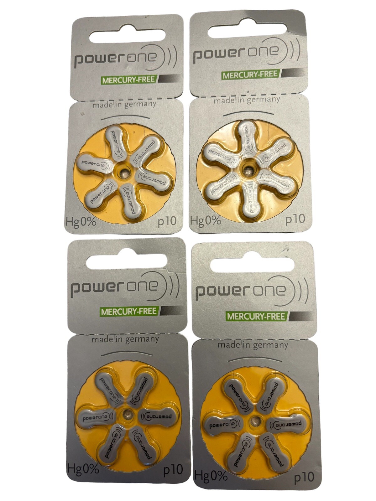 Powerone Hearing Aid Batteries Size P10 – 4 Packs Of 6, 24 Batteries Total