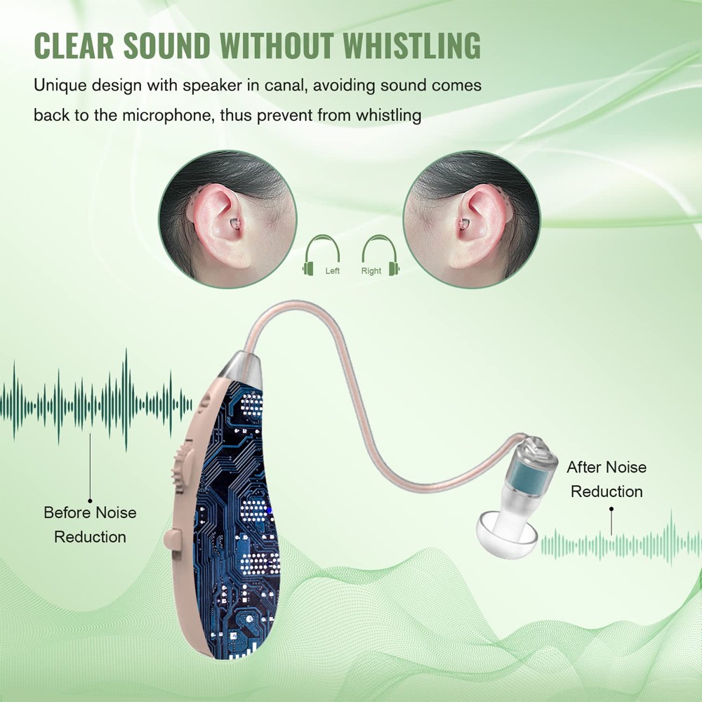 Digital Hearing Aid Severe Loss Rechargeable Invisible BTE Ear Aids Of 1 Pair