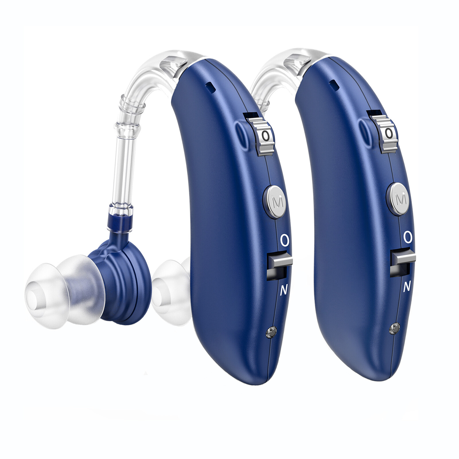 A Pair Rechargeable Digital Hearing Aid Behind The Ear Invisible Sound Amplifier