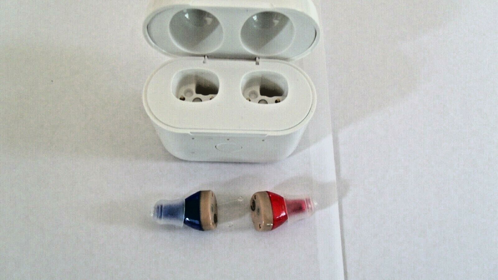 PAIR RECHARGEABLE MINI HEARING AMPLIFIERS FITS up to serious loss BOTH EARS