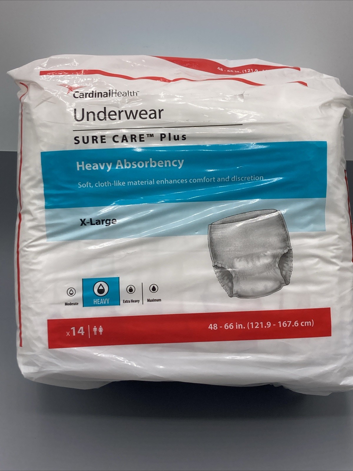 Cardinal Health Sure Care Plus Underwear X-Large Heavy Absorbency 14 Pack-NEW!!!
