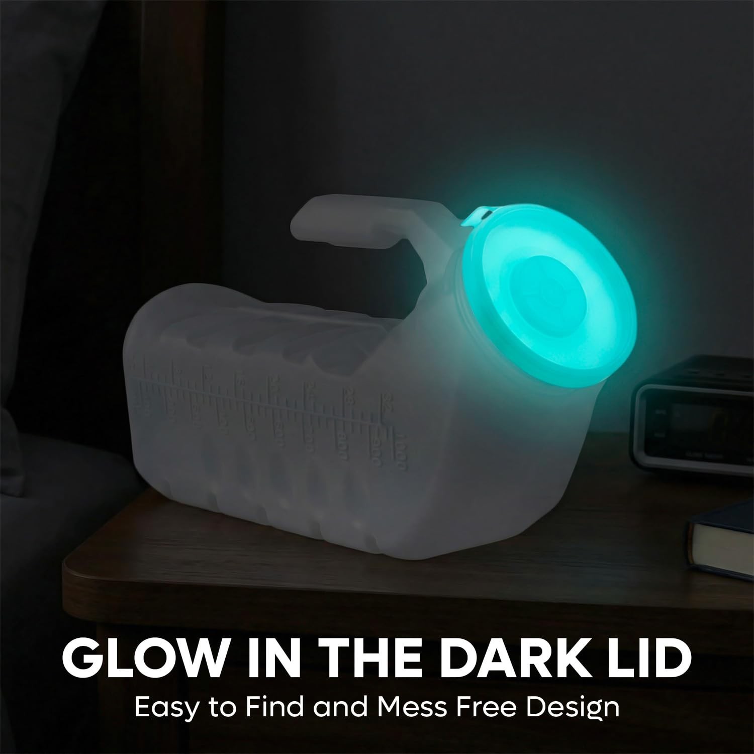Portable Glow-in-the-Dark Urinals for Men – 6 Pack Reusable Pee Bottles, 32oz