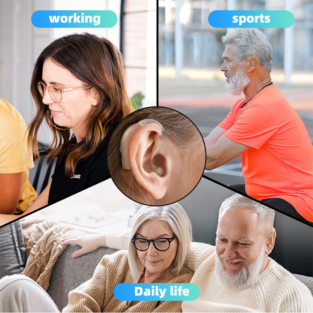 Rechargeable Hearing Aid Severe Loss Sound Amplifier for Seniors Elderly Deaf US