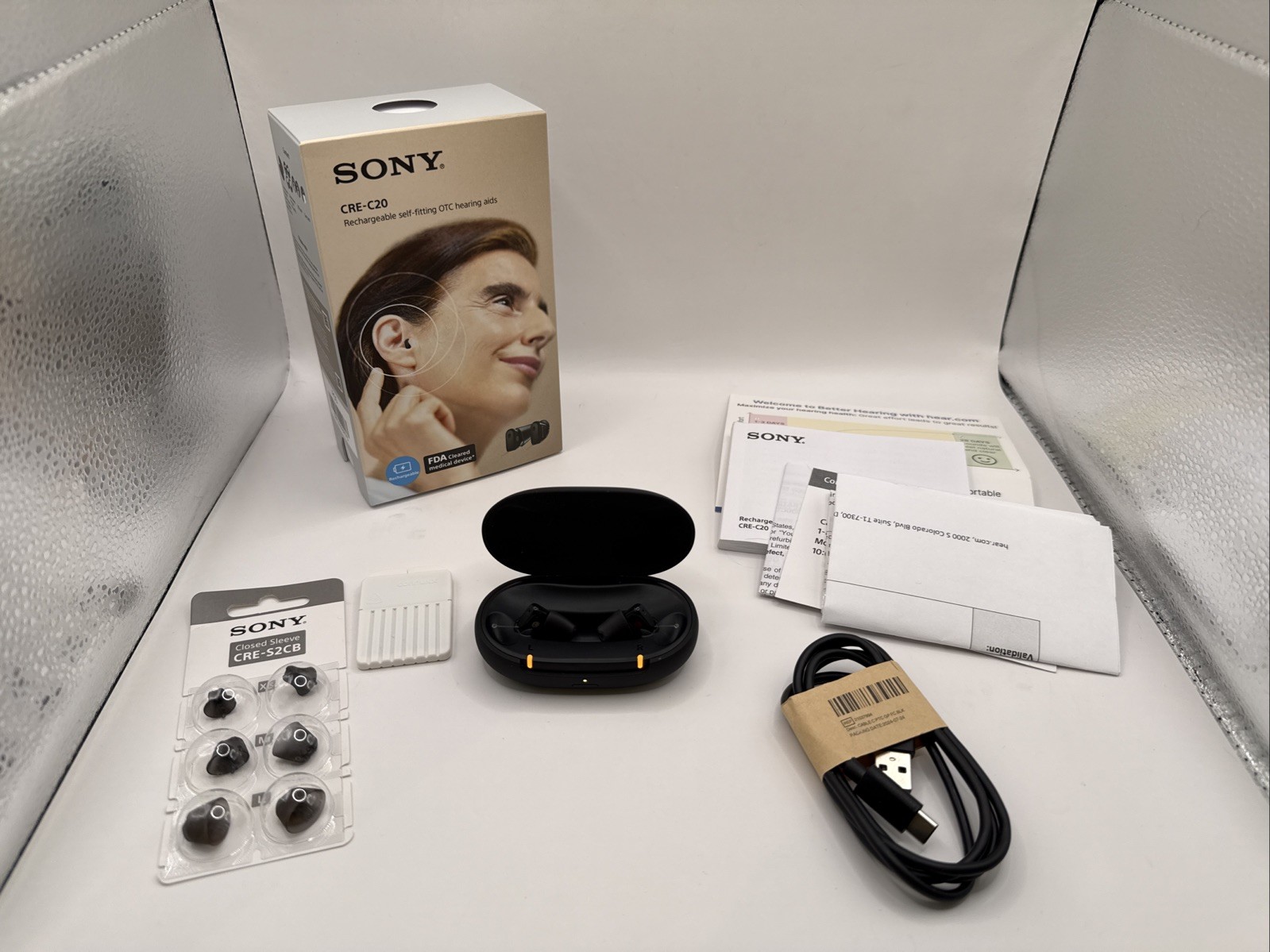 Sony CRE-C20 Self-Fitting OTC Hearing Aids for Mild to Moderate Hearing Loss