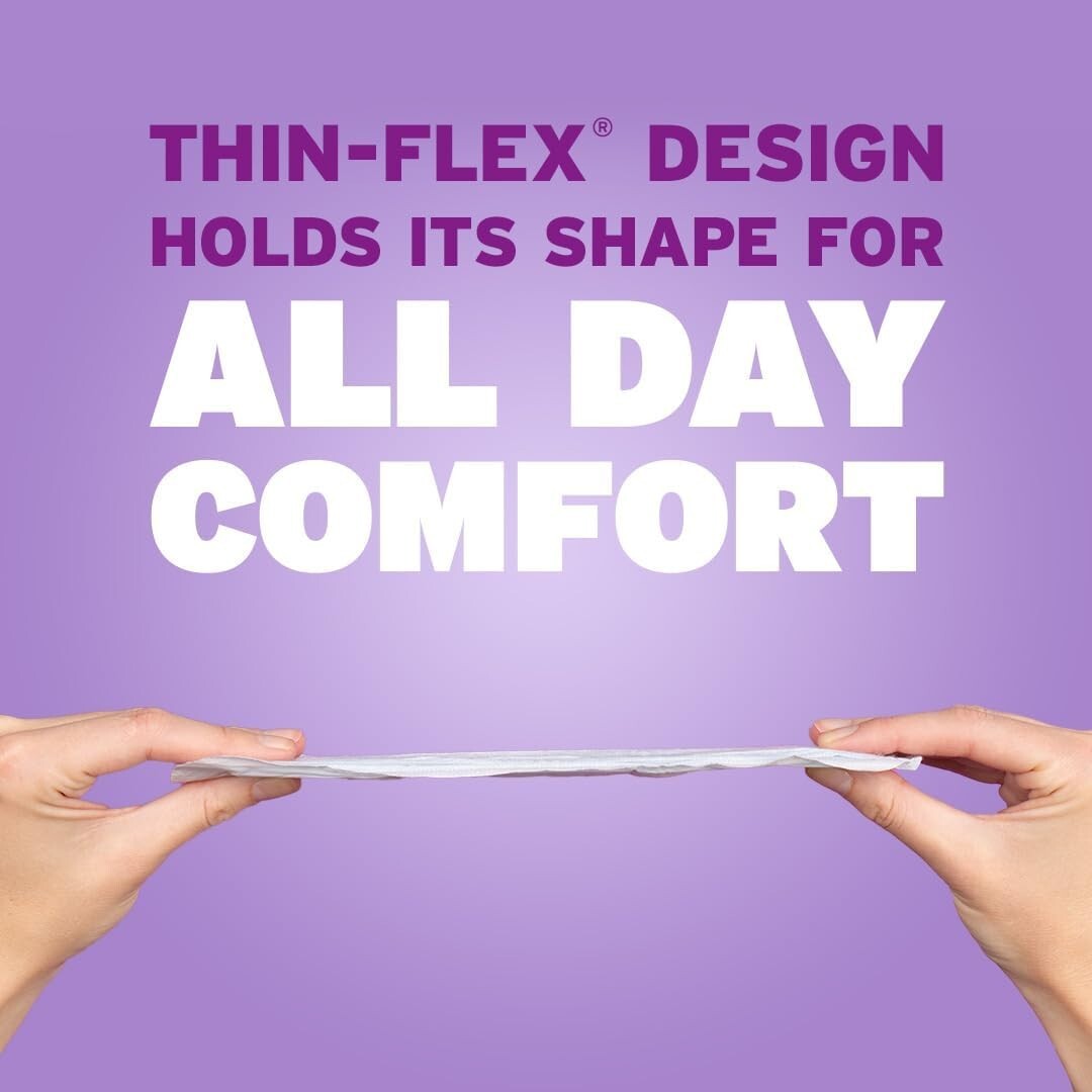 Light Absorbency Ultra Thin Incontinence Pads with Stay-In-Place Wings, 132 Pack