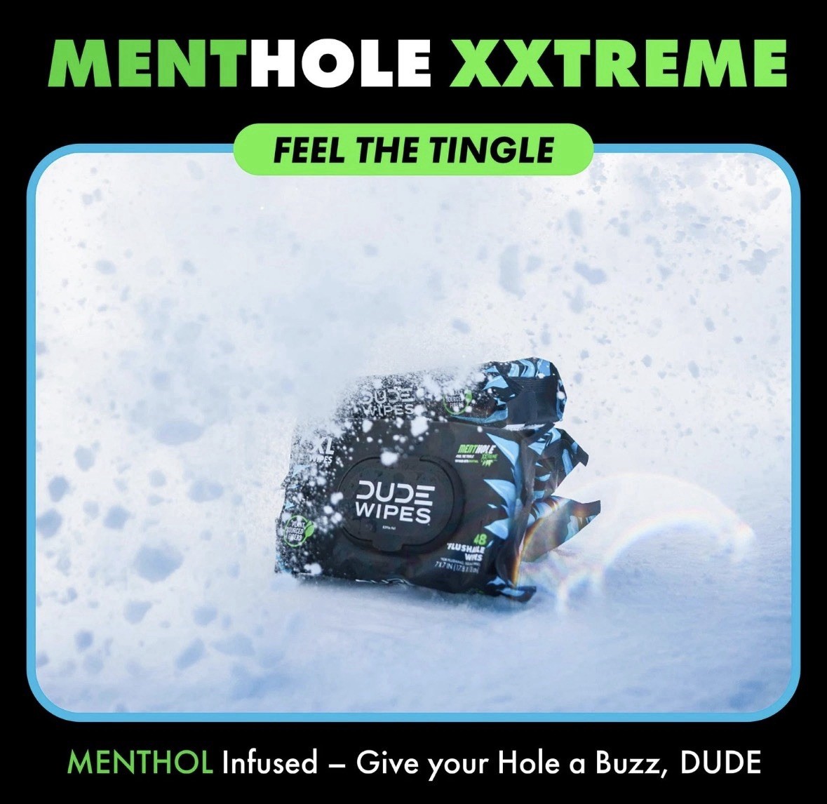 DUDE Wipes MentHOLE XXtreme Flushable – Menthol 48 Count NEW (Pack of 3)