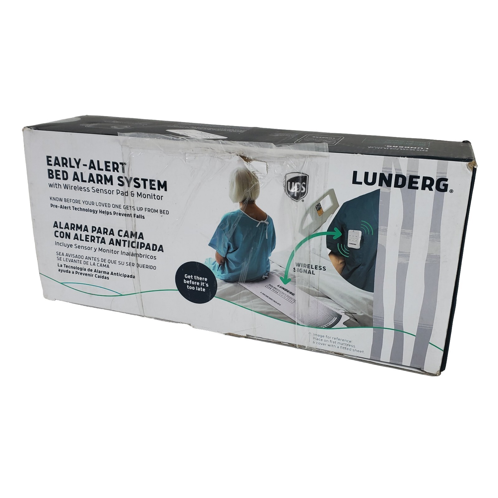 LUNDBERG EARLY ALERT BED ALARM SYSTEM w/ wireless Sensor Pad & Monitor Open Box