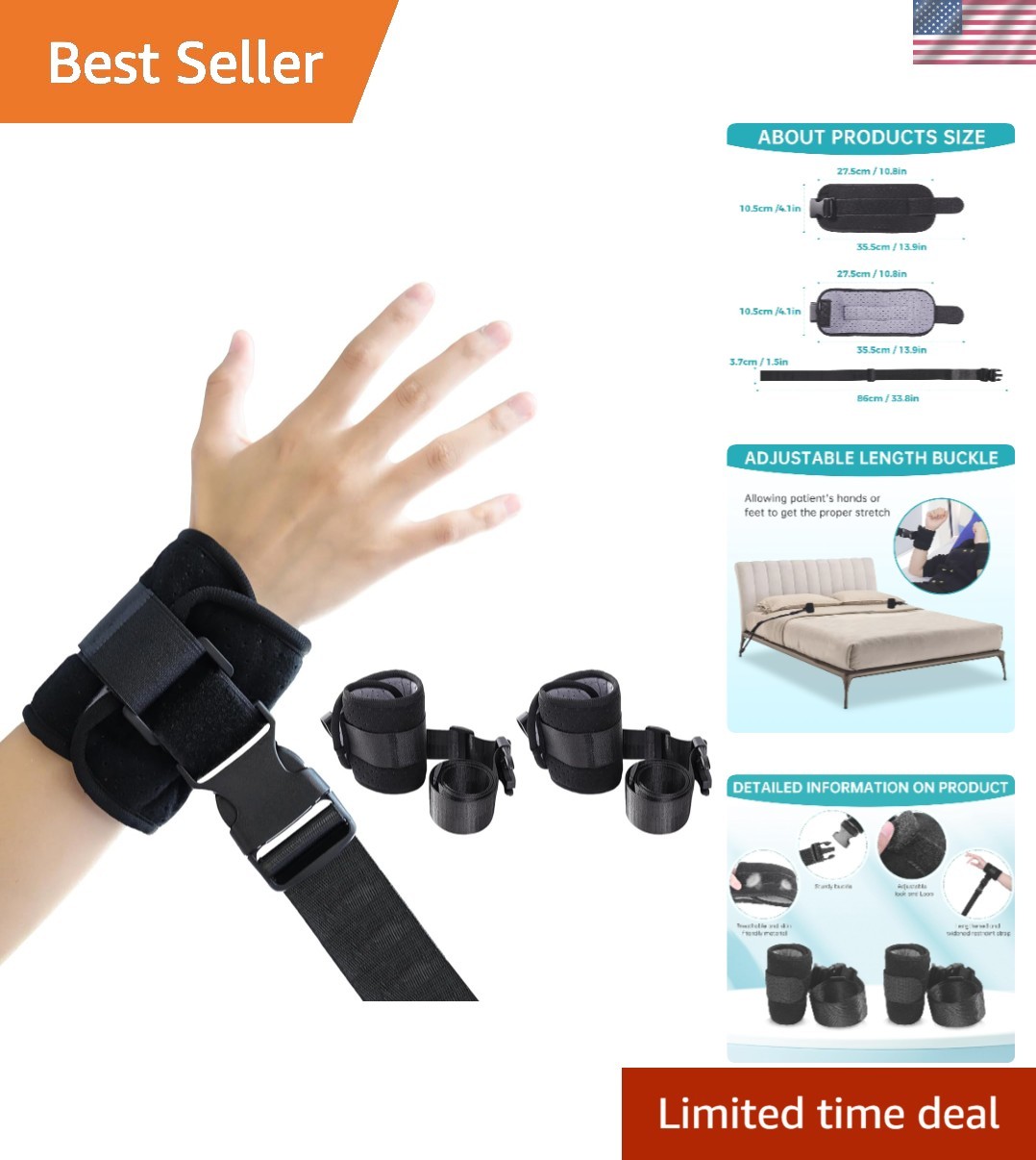 Multifunctional Patient Restraints – Easy Attachment for Enhanced Safety, 2PCS