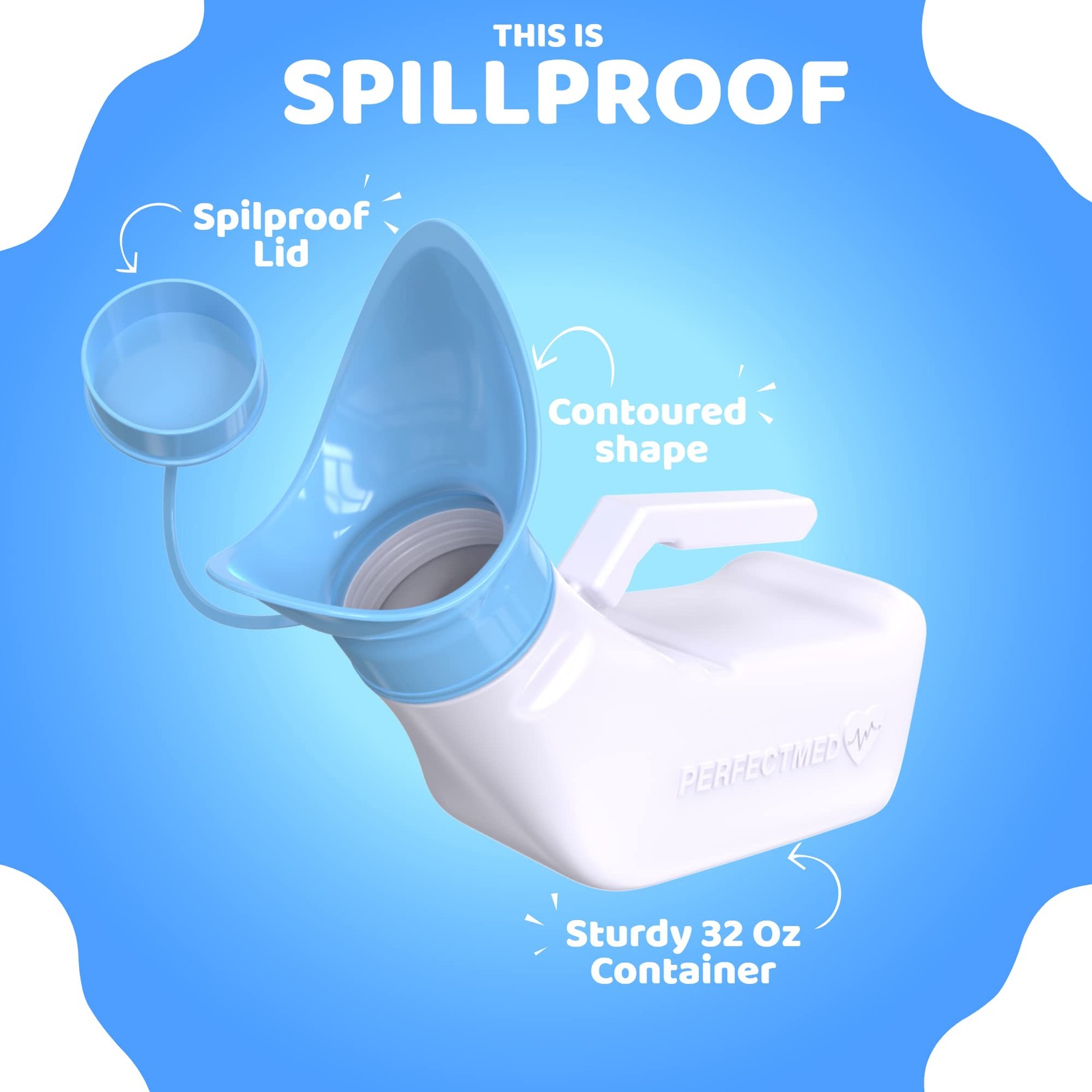 Female Urinal Spill Proof 32 oz (2 Pack)- for Women & Men – Pack of 2