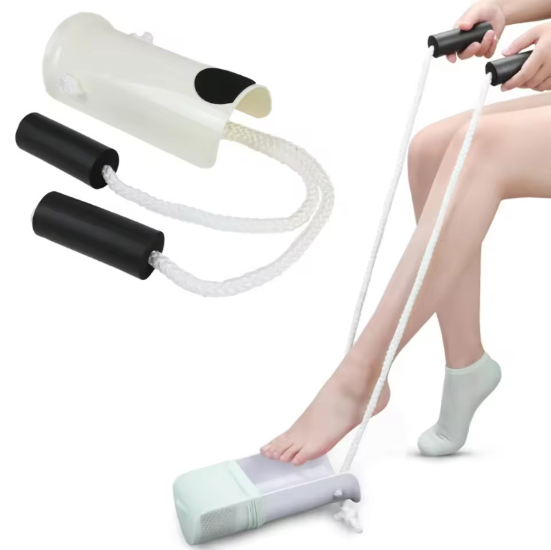 Deluxe Sock Aid – Sock Helper with Foam Handles – Dressing Aid for Seniors, Disa