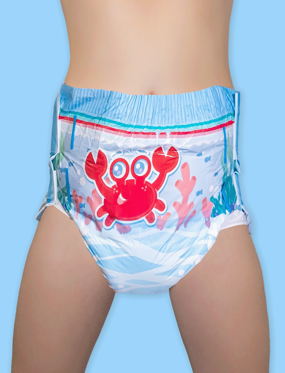 Kiddo Sea Friends Pack of 2 Adult Abdl Plastic Backed Diapers Size Large