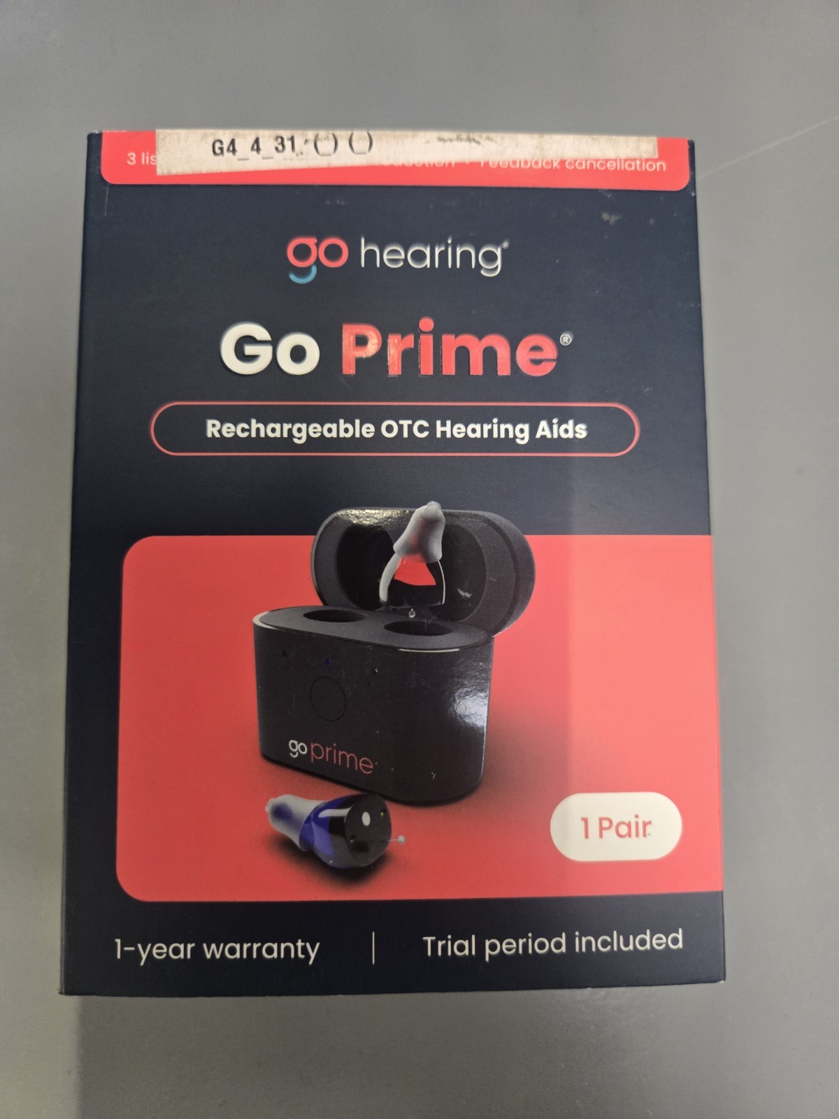 New Go Hearing – Go Prime Rechargeable OTC Hearing Aids w/ Charging Case NEW