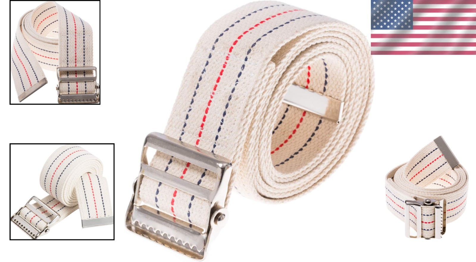 Comfortable 60-Inch Gait Belt in Beige Stripes – Ideal for Nurses and Therapists