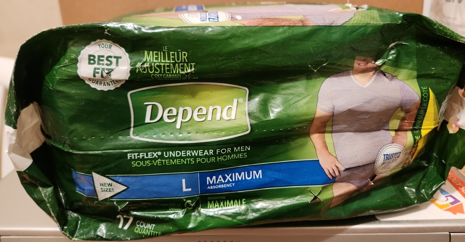 Depend Fit-Flex Incontinence Underwear for Men Size L – 17ct. x 2 Packs