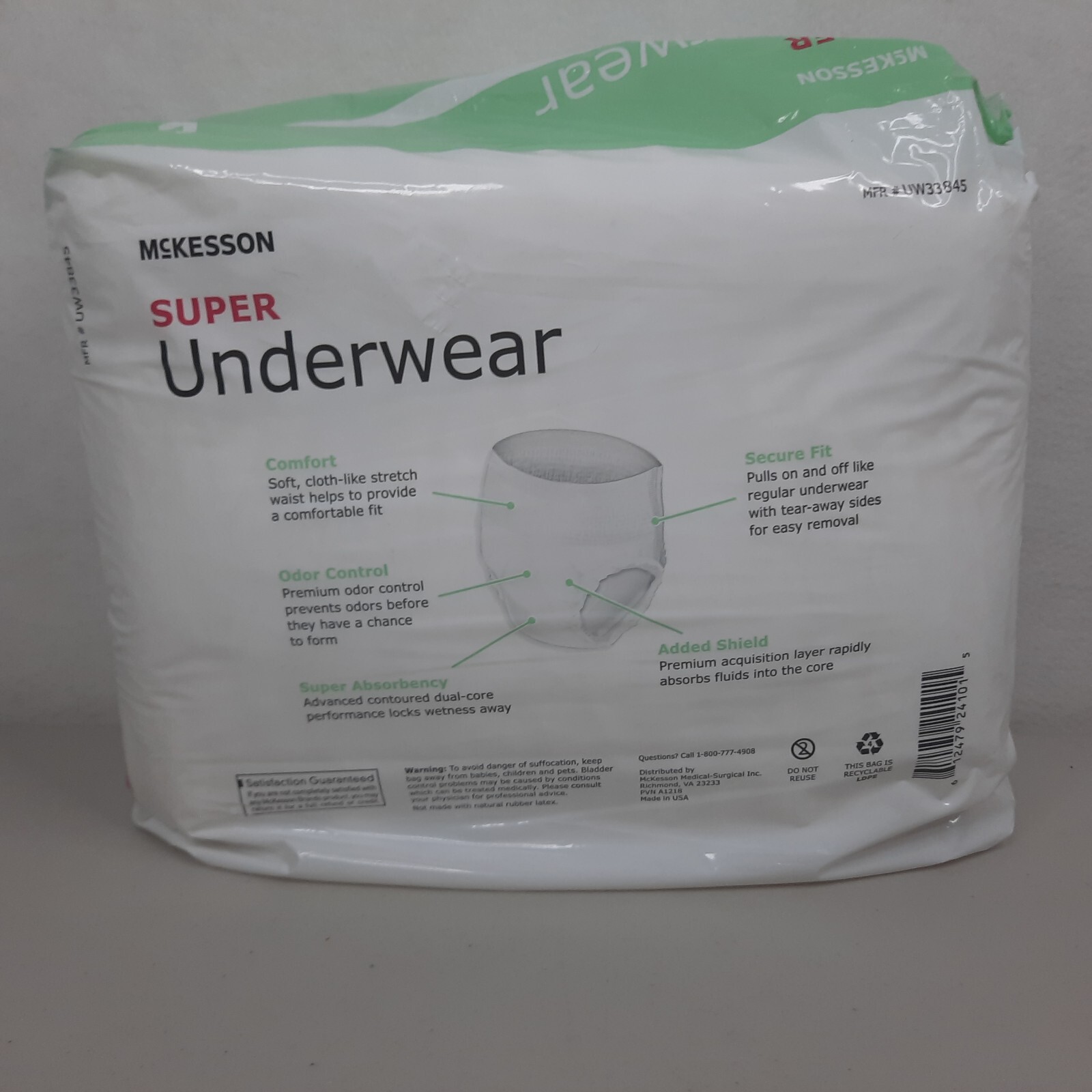 McKesson Adult Disposable Pull On Up Underwear Diapers L Mod Absorbency 18 Ct