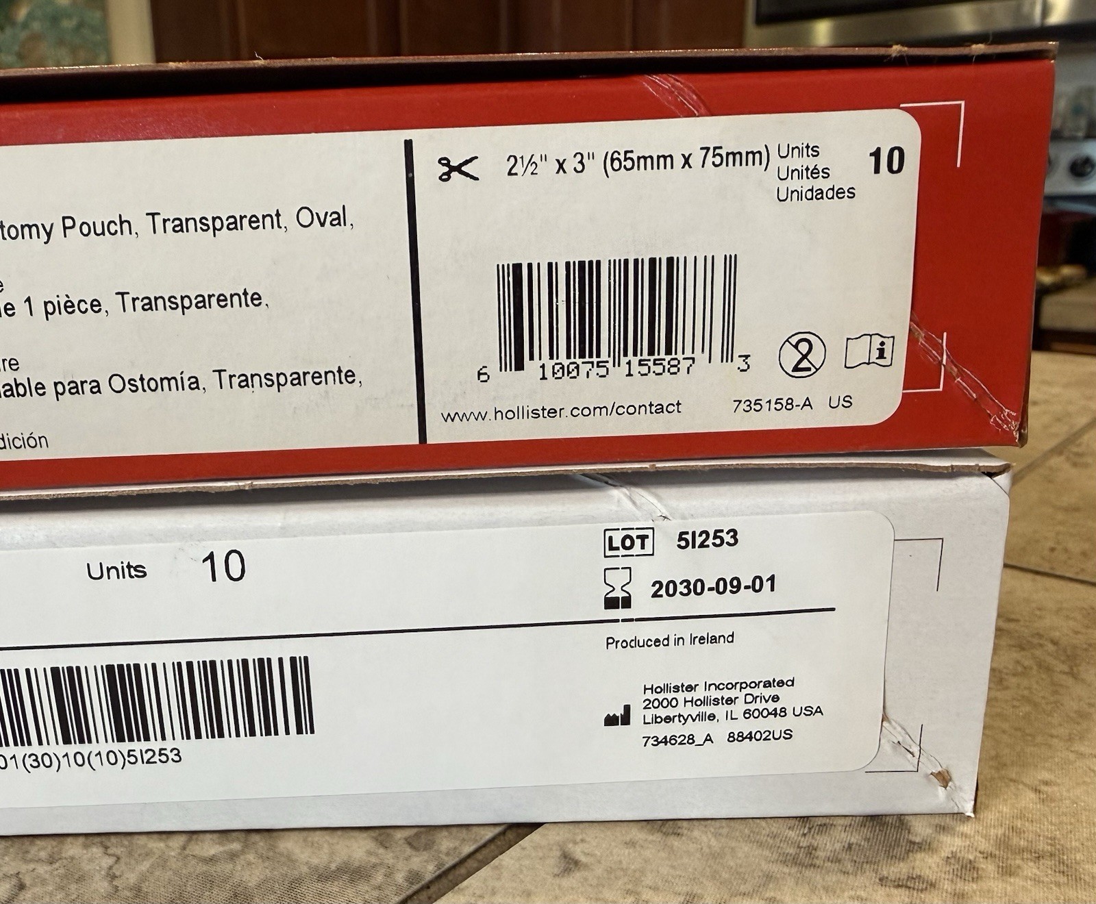 (2 Boxes) 20 Total Hollister 88402 Ostomy 1Pc Pouches Drainable Cut to 3″ Stoma