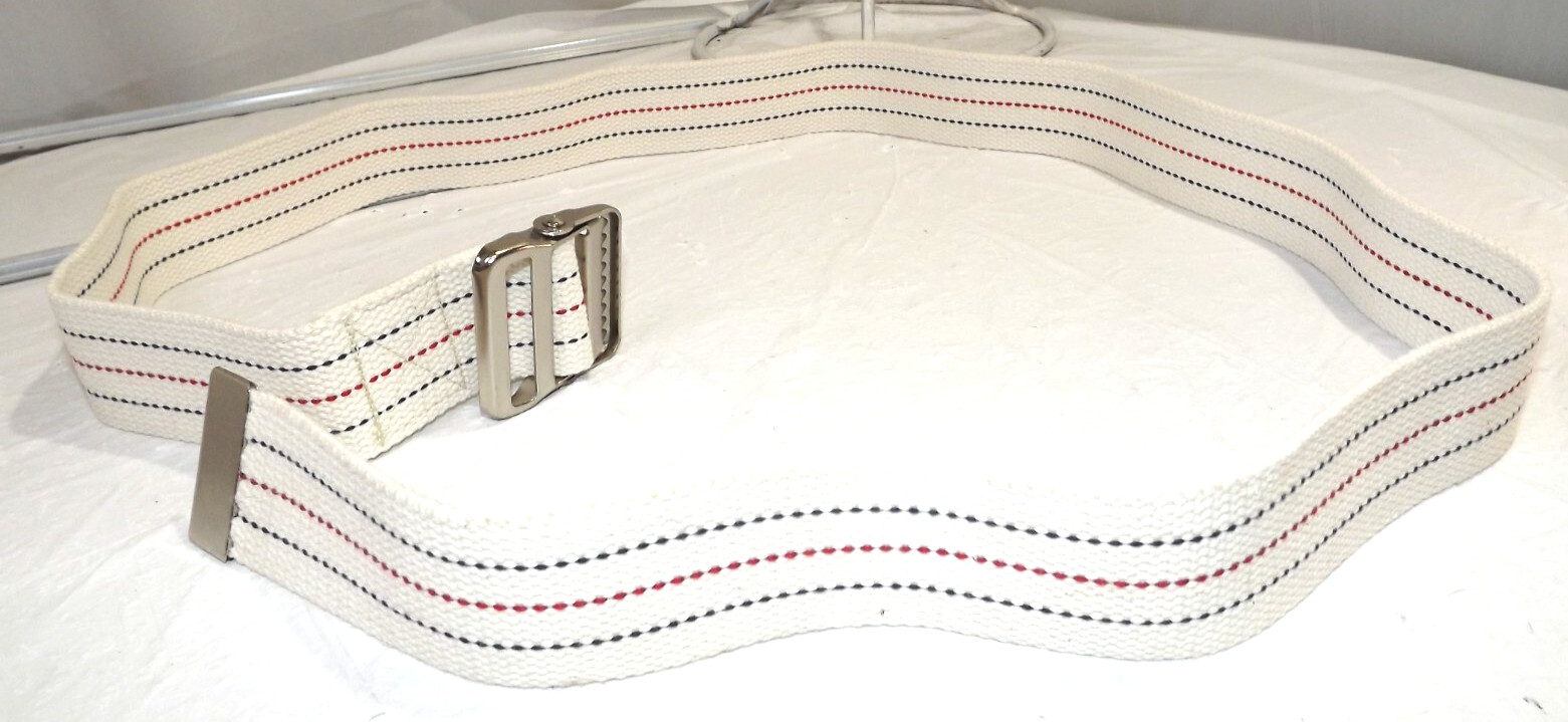 Medline Gait Belt Patient Transfer & Walking with Metal Buckle 60″ White 2 x 6