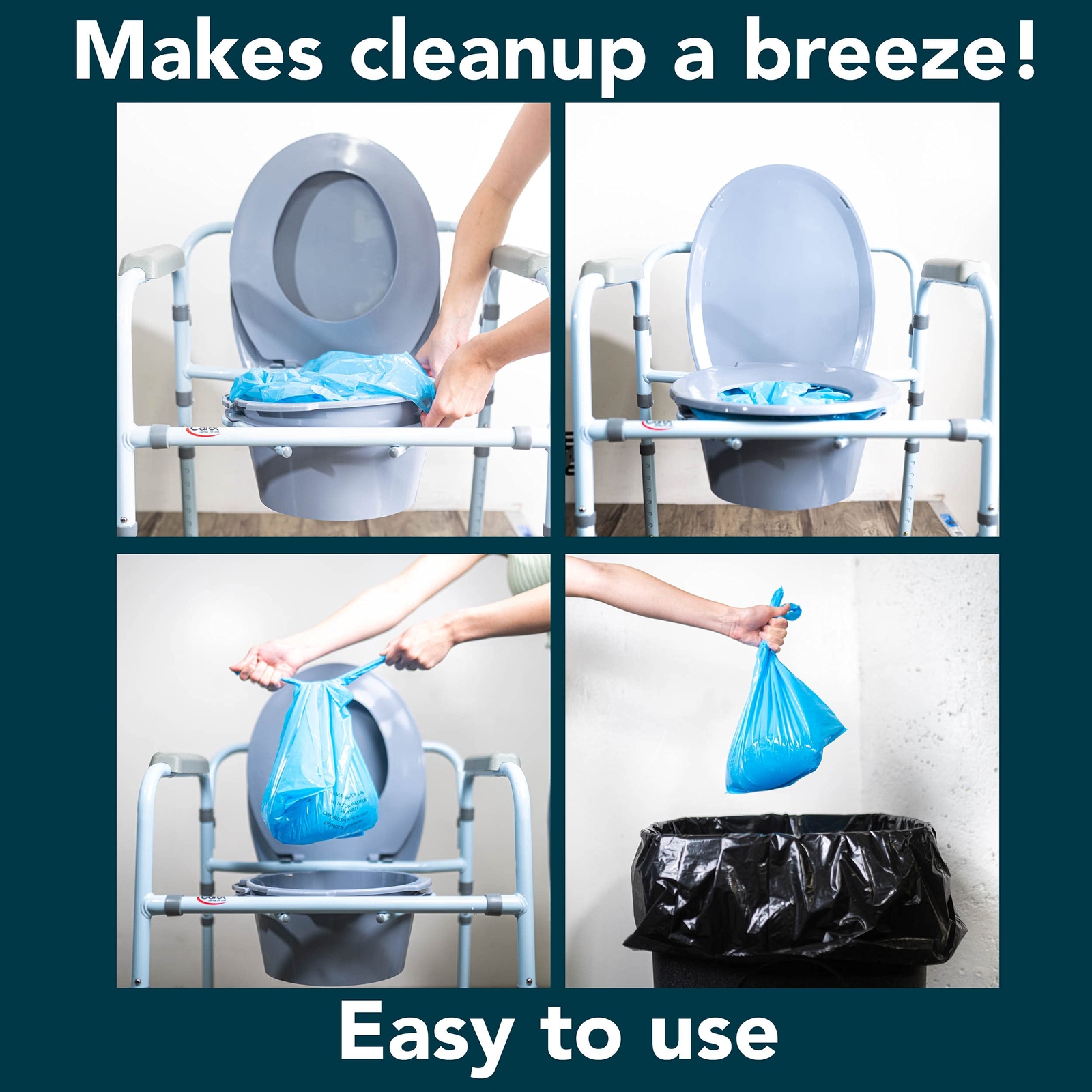 Bedside Commode Liners Disposable Fits Most Commodes Toilet Liners With Absorben