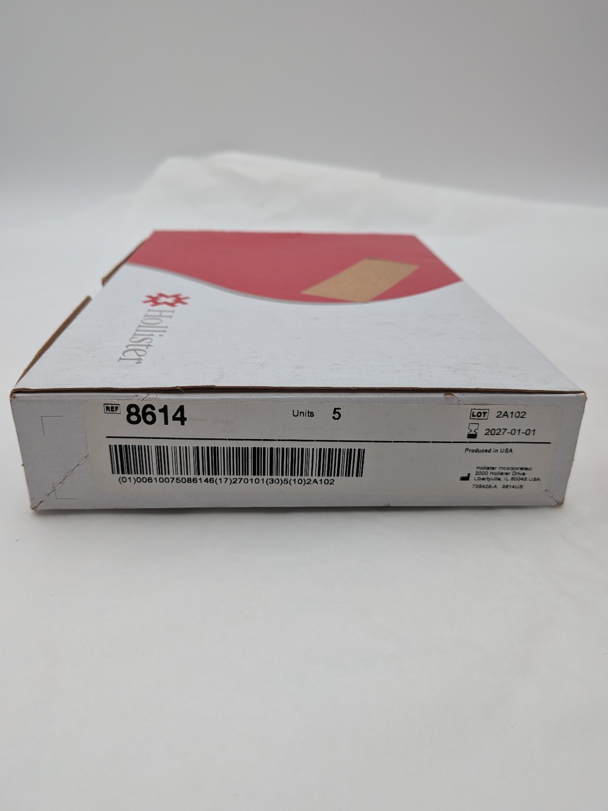 HOLLISTER 8614 Box of 5 Premier Drainable Ostomy Pouch 1.25″-32mm Exp 2027-01