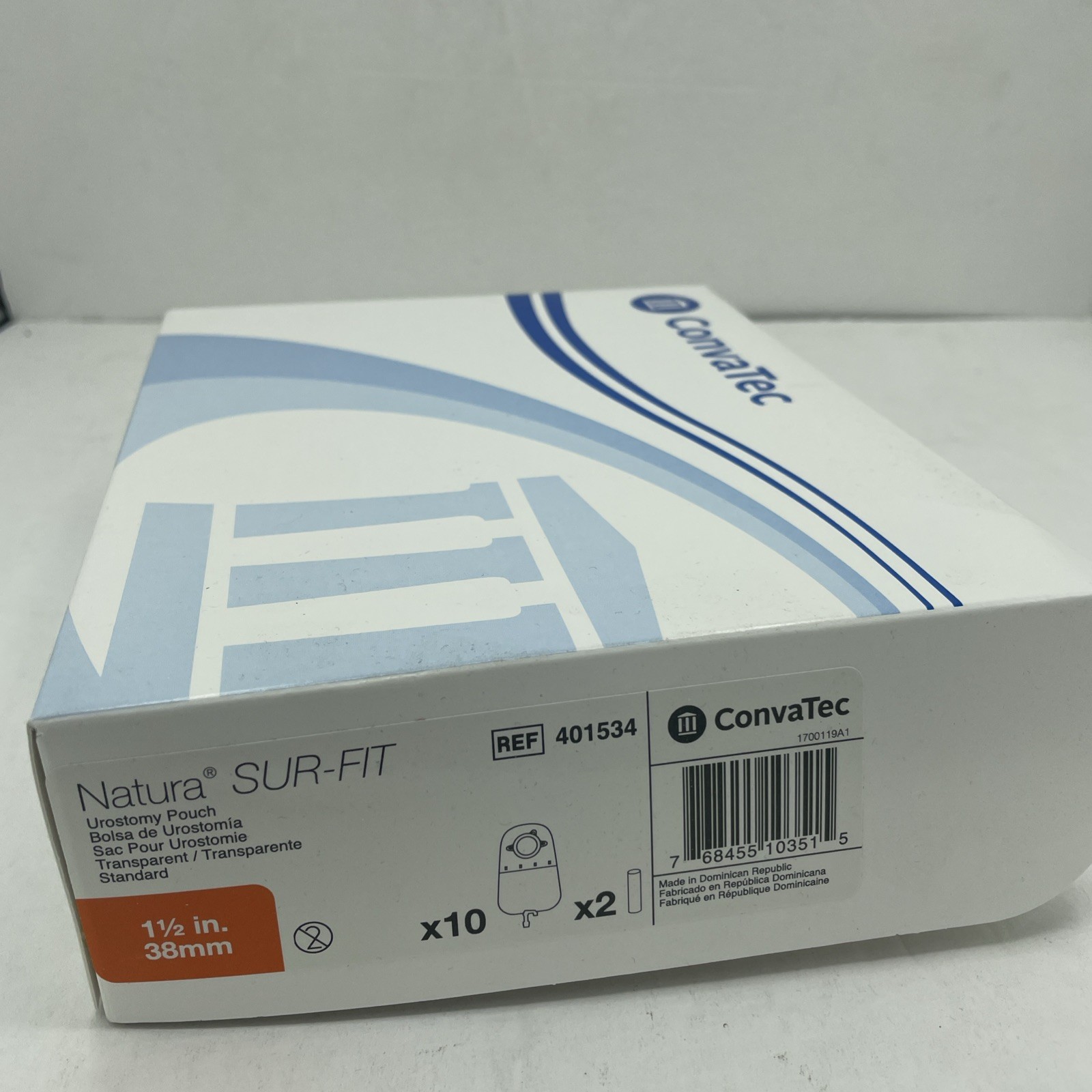 Convatec 401534 Sur-Fit Urostomy Pouches 1-1/2″, 2 Piece System BOX of 10 2029
