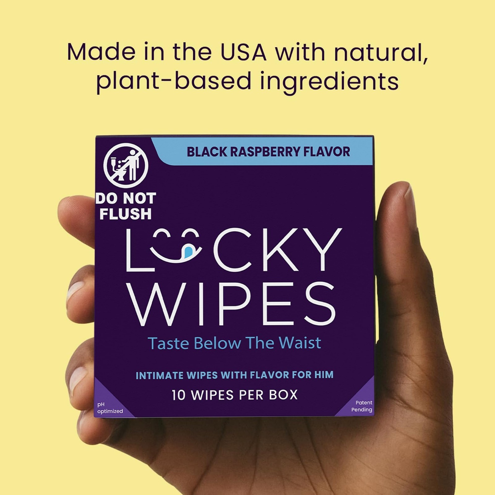 Men’s pH Balanced Intimate Wipes – Individually Wrapped, Flavored, 10 Pack – Bla