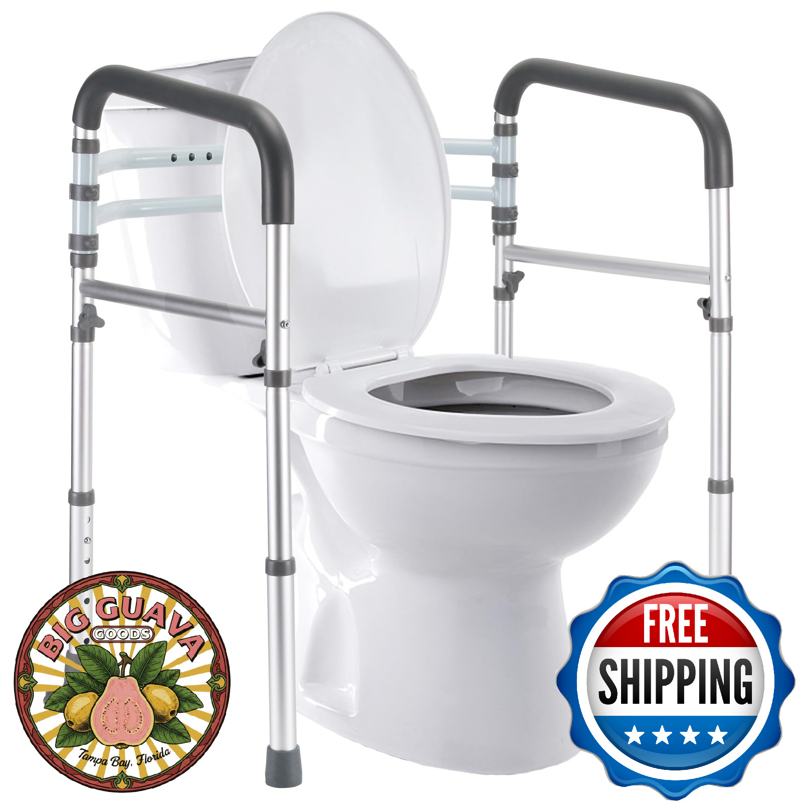 Lianjindun Toilet Safety Rails Adjustable Frame for Elderly Seniors Handicap